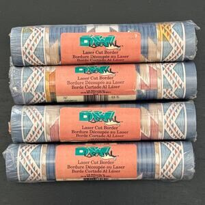 D.W. Laser Wal 86062 Wallpaper Border 6in x 5yd Lot 4 Southwest Aztec Vtg NOS
